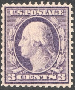 1911 P12 US SC 376 3c George Washington in violet, OGMNH VF/XF - Picture 1 of 4