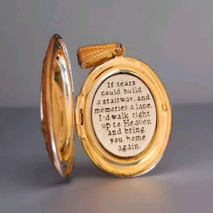 Memory Locket Inscribed"With If tears could build a stairway"Photo Can Be Added - Picture 1 of 12