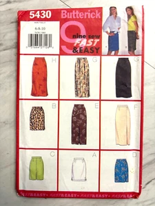 Falda para mujer patrón de costura talla 6 8 10 sin cortar Butterick 5430 - Imagen 1 de 2