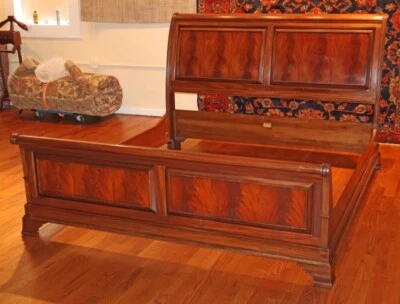 Ethan Allen California King Size Mahogany Sleigh Bed - Image 1 of 4
