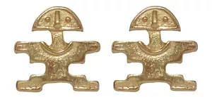 24k GP Pre-Columbian Zoomorphic Figure Drop Earrings| Across The Puddle - Picture 1 of 4