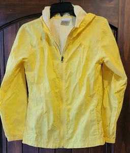 Columbia Youth Kids Large 12 14 Yellow Windbreaker Jacket Rain Light Zip - Picture 1 of 3