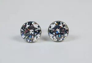 2.0 ct CZ Studs & Stainless Steel Earrings by b. tiff New York Free US Shipping - Picture 1 of 1