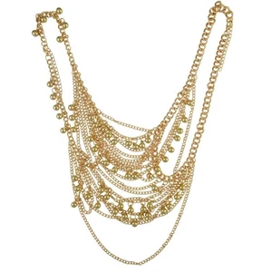 Shoulder Chain Body Jewelry Shoulder Chain Necklace Gold Shoulder Tassels Chain - Picture 1 of 9
