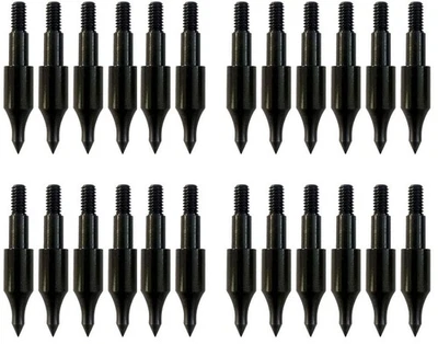 PTOUGE 24 Pcs Steel 100 Grain Archery Arrow Field Points Field Tips - Practice - Image 1 of 4