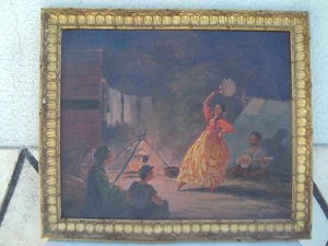 Tableau peinture "Danse Gitane " M. Derulle - Foto 1 di 8