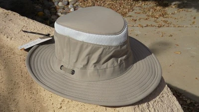 New Tilley Airflo LTM5 Taupe Color 7 3/8 Recycled Fabric Vented Sun Hat UPF 50+ - Image 1 of 4