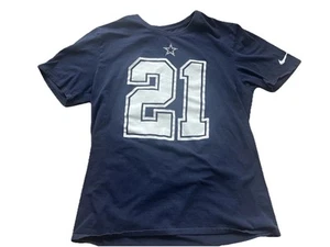 Ezekiel Elliott Dallas Cowboys NFL #21 Long Sleeve T-shirt Jersey Size L Nike - Picture 1 of 7