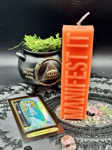 Vela Manifest It de Aries Babe, Naranja - Justicia, Éxito Magia y Hechizos - Imagen 1 de 8