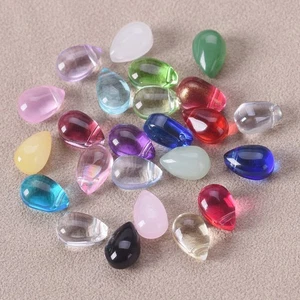 100pcs Small Teardrop Shape 9x6mm Crystal Glass Loose Beads For Jewelry Making - Picture 1 of 25