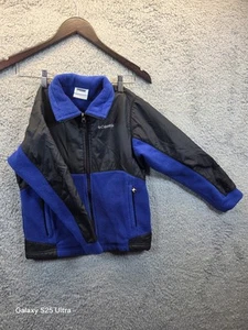Columbia Mock Turtleneck Zip-Front Fleece Jacket Royal Blue & Black Boy's 8 - Picture 1 of 9