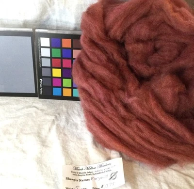 Romney variegated antique rose wool roving spinning weaving felting fiber arts - Image 1 of 4