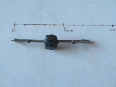 pince à cravate ancienne argent & pierre - Photo 1/3