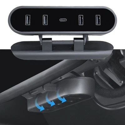 Foldable Charger Hub for Tesla For Model 3 Streamlined Under Screen Docking - Image 1 of 4