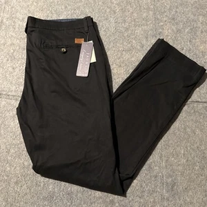 Jachs NY Everyday Classics Chino Pants Mens 38x34 Black NWT Bowie Fit Flat Front - Picture 1 of 7