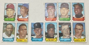 Sellos de béisbol Topps 1969 = Willie Mays-Lolich-Pena sin cortar y más x 11 estampillas - Imagen 1 de 6