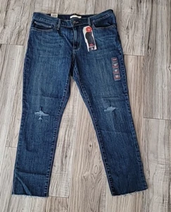 NWT - Levis Womens Slimming Ankle Skinny Raw Hem Blue Denim Jeans Sz 16 / 33 - Picture 1 of 6
