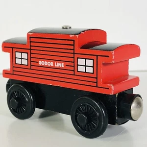 Thomas the Train Sodor Line Caboose Holzeisenbahn Vintage Baujahr 1999 rot schwarz - Bild 1 von 12