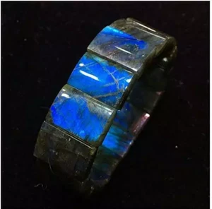 Natürliches Blaulicht Labradorit Edelstein Rechteck Kristall Perlen Armband AAAA - Bild 1 von 4