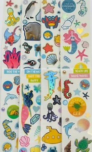 12+ Full Sticker Sheets | Stickers Lot | OCEAN SEA WATER animal themes SCRAPBOOK - Picture 1 of 23