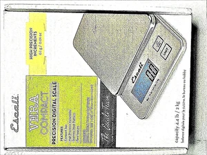 Escali Vera Compact Precision Digital Scale to 4.4 lb/ 2 kg with batteries NEW - Picture 1 of 3