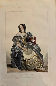 Deveria.costume of The Cour Louis XIV .litografía Original IN Color.paris 1844 - Picture 1 of 1