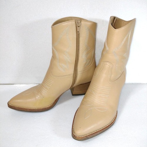 Stivali corti western VALENTINO GARAVANI zip laterale beige donna EU 36 US 6 usati