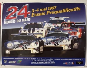 1997 24 Hours Of Lemans Porsche 911 GT1 Vintage French Promotional Poster 24x16 - Picture 1 of 4