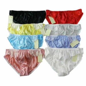 8 pezzi mutandine bikini donna 100% seta pizzo taglia: M L XXL - Foto 1 di 3