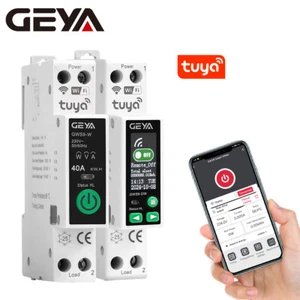 GEYA Tuya WIFI Circuit Breaker MCB Digital Display Switch 1P+N 63A Metering&Rail - Picture 1 of 13