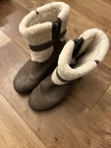 Brown UGG Boots BLAYRE II Nubuck Leather Shearling Biker Ankle Boot 4/4.5 - Picture 1 of 13