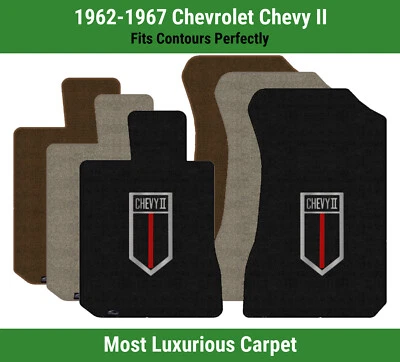 Alfombrillas delanteras Lloyd Luxe para Chevrolet Chevy II 62-67 con logotipo de escudo Chevy ll Foto 1 de 4