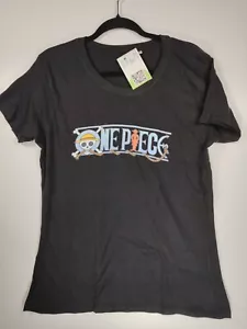 One Piece Retro Ruffy piraten Bio Baumwolle Damen T-Shirt Schwarz XXL - Bild 1 von 6