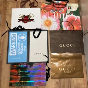 RARE!!Set of 7 GUCCI Authentic Shopping Paper Gift Bags SET limited design 2439 - Picture 1 of 13