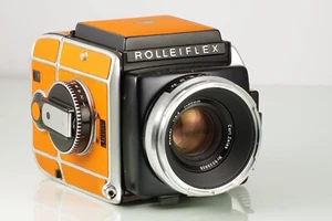 SUPER TOP ORANGE SLR 6X6 120-220 ROLLEIFLEX SL66 SL-66 PLANAR 80mm EXCELLENT - Picture 1 of 8