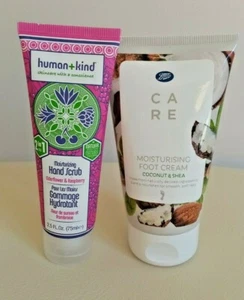 Human+Kind Elderflower & Raspberry Hand Scrub 75ml + Boots Care Foot Cream 150m - Picture 1 of 1