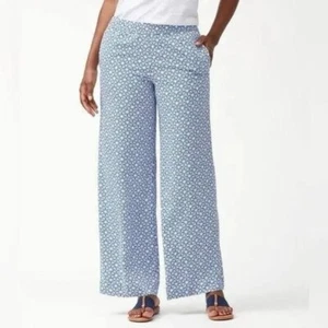 Tommy Bahama Damen Tuscan Tiles leicht fließende Hose weiß/blau Größe Small - Bild 1 von 12