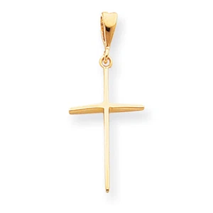 14k Yellow Gold Polished Cross Pendant K1174 - Picture 1 of 1