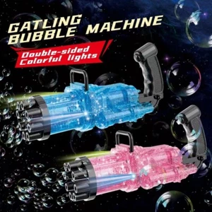 Gatling Bubble Machine with Lights, 8-Hole Bubble Maker - Cool Toys Gift Bubbles - Picture 1 of 4