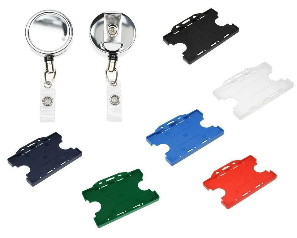 Heavy Duty Retractable Reel With Double Sided ID Card Holder Badge Pass Holder - Image 1 of 1