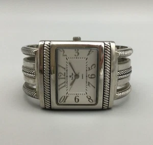 Premier Designs Watch Women 31mm Silver Tone Open Cuff Band New Battery - Picture 1 of 11