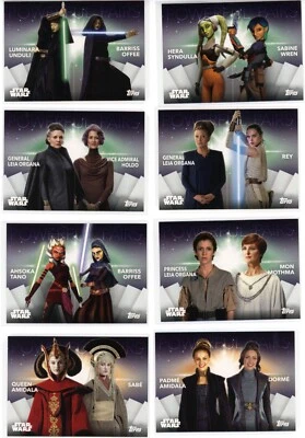 2020 Topps Women of Star Wars Powerful Pairs Complete 28 Card Case Set - Image 1 of 4