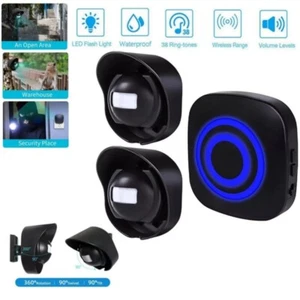 Waterproof 656ft Wireless Driveway Alarm Motion Sensor Alarm Indoor Outdoor Bell - Picture 1 of 14