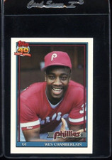 1991 TOPPS TIFFANY #603 WES CHAMBERLAIN ROOKIE RC PHILADELPHIA PHILLIES
