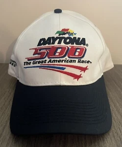 Vintage Daytona 500 February 16 2003 Baseball Hat Cap NASCAR White And Black - Picture 1 of 7