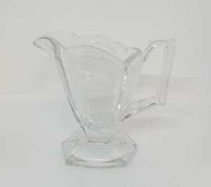 Vintage HEISEY GLASS Wide Panel Etched Clear Crystal Hotel Creamer Pitcher 4.25" - Picture 1 of 11