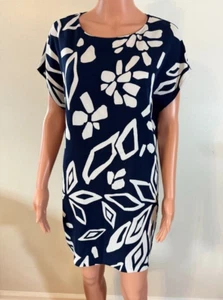 Diane Von Furstenberg DvF Harriet Dress White Navy Women's Size S - Picture 1 of 15