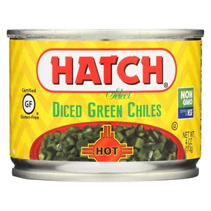 Hatch Diced Hot Green Chilies - Diced Green Chiles - Case of 24 - 4 Oz. - Picture 1 of 2