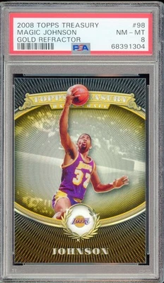 2008-09 Topps Treasury MAGIC JOHNSON #98 Gold Refractor /50 PSA 8 - Image 1 of 2