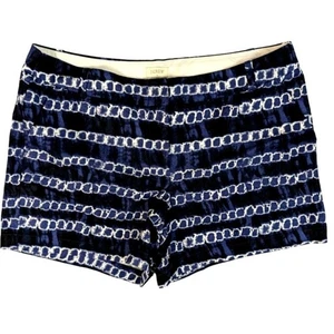 J. Pantalones cortos para mujer Crew azul marino y blanco tie dye mezcla de lino frente plano talla 14 - Imagen 1 de 5
